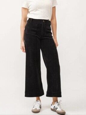 Dear John The Audrey High Rise Pants Black Corduroy Size 26